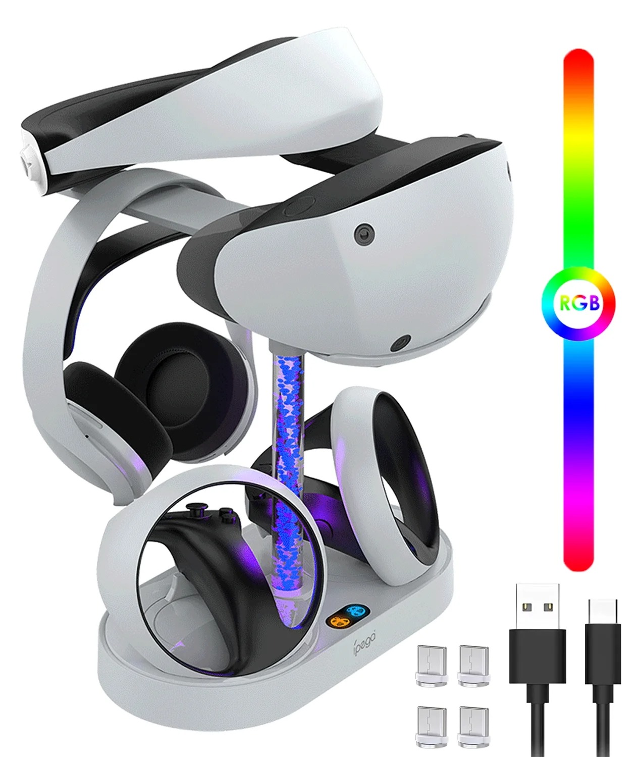 Controller Charging Dock - RGB 조명 VR 디스플레이 액세서리가 포함된