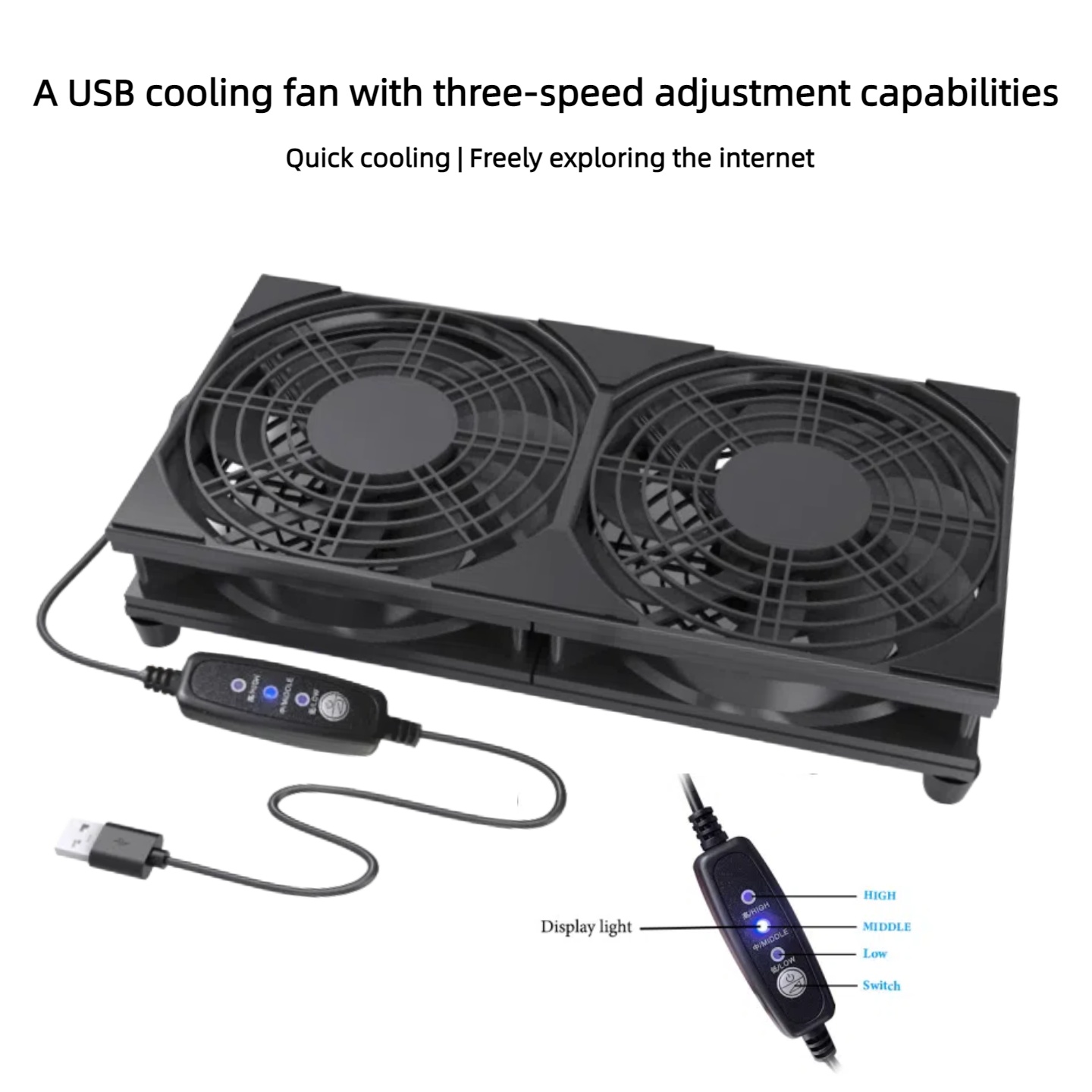 3단 속도 조절 기능이 있는 듀얼 USB 냉각 팬 |  - Gaming Console Setup 리뷰 및 가격