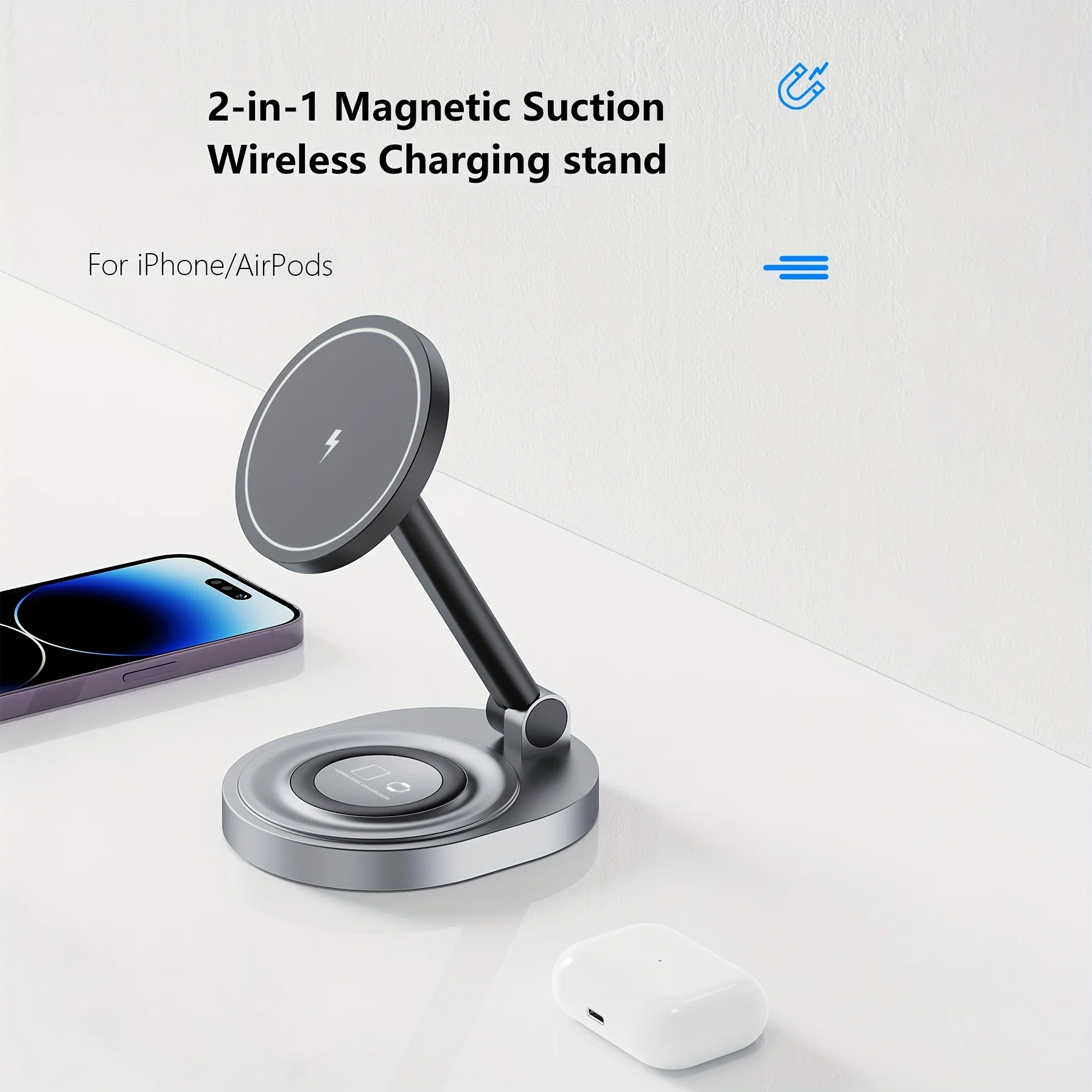 2 In 1 자기 무선 충전기 스탠드 패드 iPhone - Controller Charging Dock 리뷰 및 가격